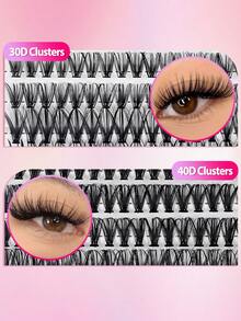 MAGEFY 220/280簇卡通CC卷翘鱼尾混合单根假睫毛，9-16mm，长卷度，10D/20D/30D/40D，可DIY不同长度，自然柔软手工假睫毛，适合日常佩戴，自然轻盈，自然柔软交叉轻盈假睫毛 - 黑色 - 查看 11