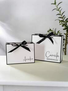 1pc Customized Wedding Gift Bag, Personalized Name Gift Bag, Thank You Gift Bag, Ribbon Drawstring Bag, Birthday Gift Bag, Bridesmaid Gift Bag, Suitable For Any Occasion. Purchase Personalized Bridesmaid Gift Bag, Holiday Calendar - Multicolor - View 2