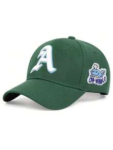 1 Stück Unisex Wal & Buchstaben bestickte verstellbare Lässig Baseballkappe für den Alltag