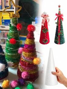 6 pezzi Coni in schiuma per albero di Natale, coni in schiuma fatti a mano, perfetti per artigianato, alberi di Natale, gnomi, matrimoni, compleanni e progetti fai-da-te per decorazioni natalizie, decorazioni invernali per la casa, decorazioni natalizie, regali di Natale, decorazioni natalizie per la casa