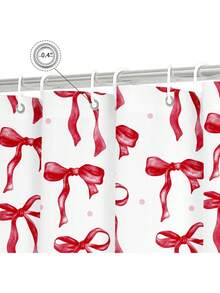 Cute Bow Shower Curtain, Multi-Size, Aesthetic Bowknot Shower Curtain For Bathroom, Modern Minimalist White Waterproof Fabric Shower Curtain Set With Hooks Bathroom Decor