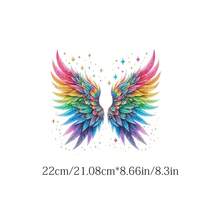 1/2/3pcs Colorful Angel Wings Stickers - Heat Transfer Patches, Suitable For DIY Customization On T-Shirts, Shirts, Pillows, Hoodies, Jeans, Backpacks And Canvas Bags