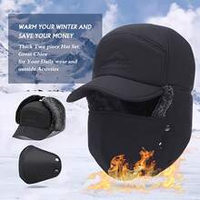 The New Winter Hat Male Warm Wind And Cold Cap Riding With Velvet And Thick Head Hat Fall