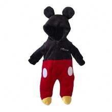 Disney Baby Romper With Embroidered Hat - Black - View 2