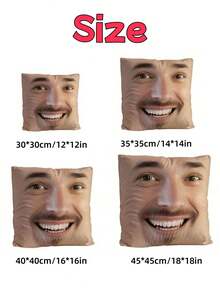 1pc Custom Funny Face Plush Photo Print Pillow Cover, DIY Personalized Single-Sided Print Cushion Cover For Couple, Kids, Pet, Friend, Suitable For Wedding, Holiday, Party, Mother's Day, Father's Day, Thanksgiving, Home Decor, Living Room, Sofa, Bedroom, All Seasons Washable Cute Custom,Unique,Personalized Ideal Gifts For Boyfriend,Ideal Gifts For Girlfriend,Ideal Gifts For Friends
