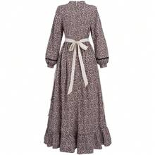 Prairie Dress Women Pioneer Dress Long Adult Colonial Costume With Apron Brown - 棕色 - 查看 7
