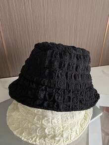 1pc男女通用盆帽，看起来小巧百搭的盆帽，一年四季都可以戴的盆帽，防风，浸湿纱布盆帽秋季