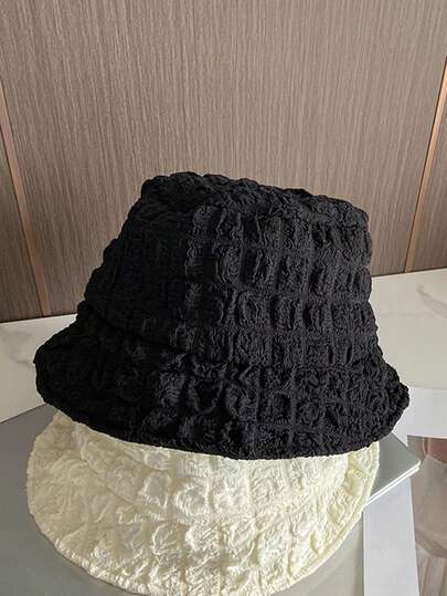 1pc男女通用盆帽，看起来小巧百搭的盆帽，一年四季都可以戴的盆帽，防风，浸湿纱布盆帽秋季