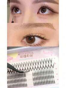 2 pezzi/1 pezzo Strumenti per estensioni ciglie, Pinzette curve nere, Strumenti per il trucco, Pinzette per ciglie