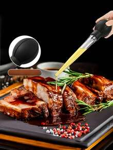 4pcs/2pcs Stainless Steel Turkey Baster, Injector For Cooking - , Metal Turkey Baster With Silicone Suction Cup - Large Turkey Baster - Includes 2 Detachable Needles And Cleaning Brush, Black, Home, Kitchen, Kitchen Accessories