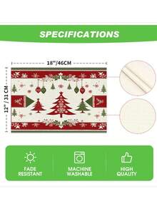 2-4 Pcs Christmas Placemat Set 12x18 Inch - Christmas Fabric Decoration Table Mat For Festive Dining And Kitchen Table Decor, Family Dinner Table Decor, Party Decor, Best For Christmas