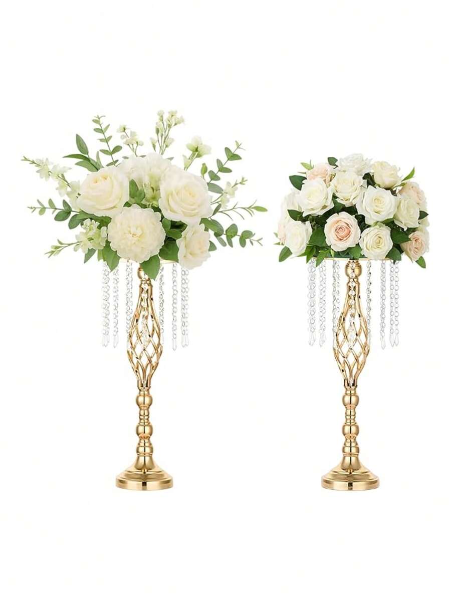 Set Of 2 Flower Stands (55 * 20 Cm). Bluelander - Gold - View 1