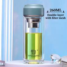 زجاجة مياه محمولة، كوب زجاجي مزدوج الجدران معزول، إبريق شاي مزدوج الجدران معزول، خيار هدية مثالي. قابل لإعادة الاستخدام ومزود بمصفاة شاي لتصفية أوراق الشاي، مصنوع من زجاج شفاف سميك عالي الجودة. مناسب للمناسبات التجارية والمنزل والسيارة أو الاستخدام في الأماكن الخارجية. سواء للمشروبات الساخنة أو الباردة - القهوة أو الحليب أو الشاي - هذا الكوب الزجاجي مريح للغاية.