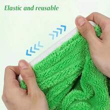 8Pcs Ultra Fine Fiber Cleaning Mop Replacement Pad, Flat Mop Cloth, Washable Replacement Mop Pad, Both Dry And Wet, Easy To Clean, Cleaning Supplies, Back To School - Green - View 9