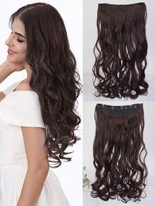 Tóc nối kẹp sóng tổng hợp dài 14 inch/18 inch/22 inch/32 inch/40 inch, sợi chịu nhiệt, 5 kẹp, 1 miếng - màu đen - Xem 17