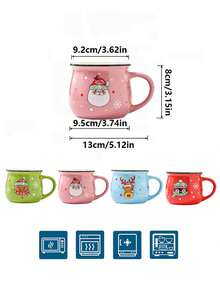 1 pieza Taza de café de Navidad, taza de cerámica como regalo, chocolate caliente navideño para mamá, mujeres, familia, amigos, decoración de bandeja escalonada de estilo rústico, bar