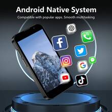 [Mini Smartphone ] Mini Phone | 3.0 Inch HD Touch Screen,  Android Phone For Students, Quad Core , Face Recognition, 2GB+16GB - Best Gift , Holiday & Birthday (Blue/Black/Pink).Phone Camera.Halloween Gift. Christmas Present. - 粉色 - 查看 5