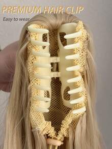 26-28 Inch Long Wavy Curly Ponytail Hair Extensions, Golden Blonde Color, Clip-In Synthetic Hair Ponytail, Fluffy & Natural Look, Suitable For Women, Daily Wear - Gold - View 9