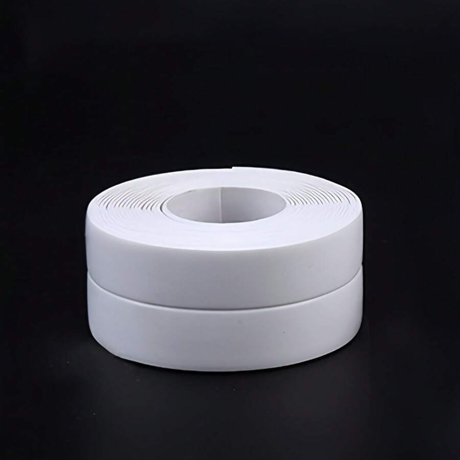 1pc White Bathroom Toilet Gap Corner Line Sticker, Kitchen And Bathroom Waterproof Strip, Waterproof And Toilet Caulking Strip, Kitchen Seam Tape