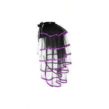 Steampunk Tie On Bustle Skirt Victorian Tulle Tutu Skirt Halloween Costume Accessories Overskirt - 黑色/紫色 - 查看 1