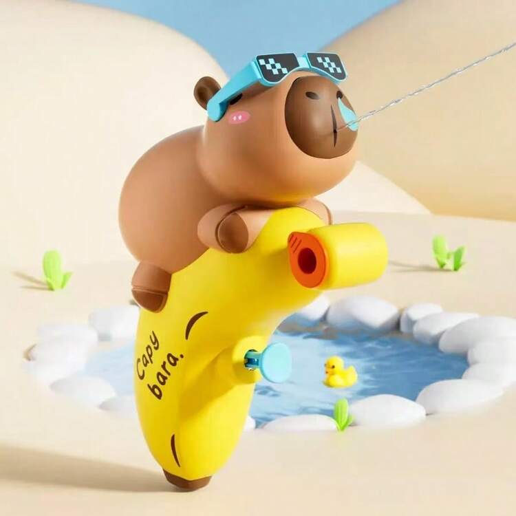 Capybara-Type Water Gun Toy, Cartoon Beach Toy, Pressure Type - 彩色 - 查看 2