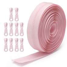 Conjunto de Zíperes: 177.16 Polegadas de Zíper com 10 Cursores de Zíper, Corrente de Zíper de Resina Colorida 5#, 10 Opções de Cores, Comprimento Personalizável, Adequado para Bolsas, Artesanato