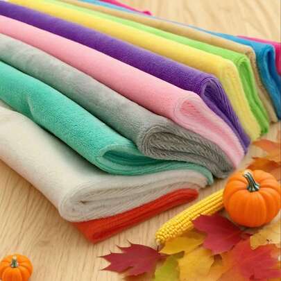 1pc DIY Short Soft Plush Fabric, Dress Up For Your Thanksgiving, Diy Handmade Home Textile Cloth For Flannel