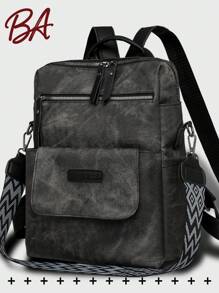 防盗复古PU软皮背包，多功能时尚日常包，多口袋轻便旅行包，大容量简约背包，便捷背包，适合学生、护士、教师、商务人士、旅行、商务、通勤、购物、办公、约会、徒步、训练、工作，生日礼物、节日礼物，背包 - 彩色 - 查看 13