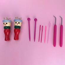 Set de 2 juegos de telar de punto, juego de tejer muñecas de madera adorables, kits de tejer francés, herramientas DIY para tejer pulseras