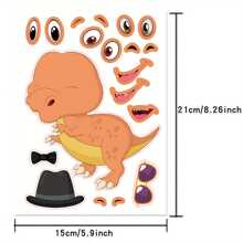 6/12pcs Dinosaur Stickers DIY Face Makeup Stickers Student Reward Stickers, Cartoon Stickers For Party, Holiday Decoration,Dinosaur Party,Dinosaur Stickers,Dinosaur