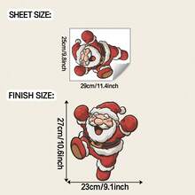 1pc Christmas Santa Claus Decorative Sticker - Fun Bathroom Toilet Sticker, Self-Adhesive, Suitable For Glass Doors, Walls - Easy To Peel And Stick, Christmas Party Decor - Ideal Christmas Gift For Home Decor