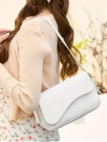 Women's Elegant Shoulder Bag With Adjustable Strap - trắng - Xem 2