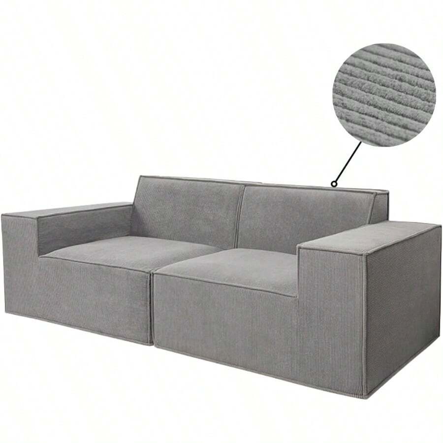 FABATO Sofa para Sala de 2 Plazas Sillon Memory Foam con Tejido de Terciopelo Que Brinda una Textura Suave Sillones para Sala con Bordes acolchonados Elegante y Duradero Gris - Gris - Ver 1