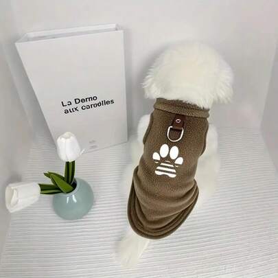 Chaleco de terciopelo para mascotas, adecuado para perros y gatos pequeños y medianos - Chaqueta suave, gruesa y cálida con gancho para cuerda de tracción en forma de D - Opción perfecta para otoño e invierno