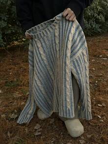 BAI YUE 男士复古扭绳圆领套头毛衣，街头风，韩版时尚，长袖，圣诞节，圣诞毛衣，新年，新年穿搭，新年服装