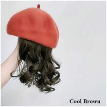 Ladies' Simple And Versatile Beret With Slouchy Short Curly Hair, Heat-Resistant Synthetic Hair, Breathable And Comfortable Outdoor Casual Hat, Suitable For Daily Wear - Multicolor - View 12