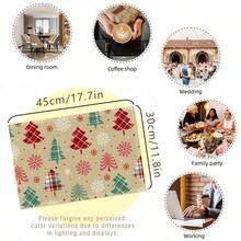 Manteles individuales de lino a cuadros rojos y verdes, almohadillas aislantes del calor, manteles para alimentos, suministros para restaurantes, decoración de restaurantes, manteles para picnic al aire libre, regalos, manteles navideños, aptos para restaurantes, cocinas, exteriores, picnics y festividades - Multicolor - Ver 13