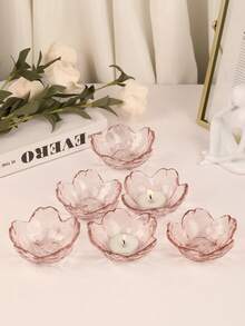 1 Cái/1 Bộ Đế nến thủy tinh hình hoa anh đào, Đế nến Art Deco, Chân nến để bàn trong suốt, Dùng để trang trí nhà cửa, Phòng khách, Phòng ăn, Trang trí ngày lễ, Trang trí bàn tiệc cưới, Đế nến - Nhiều màu - Xem 2
