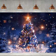 Dreamy Blue-Tone Christmas Tree, Lights Up Snowy Night, Warm Lights And Gifts Intertwined, Suitable For Christmas Decoration, Home Decor, No Electricity Required.