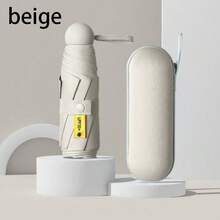 1 pièce Mini parasol portable, parapluie anti-soleil, anti-pluie et anti-UV, parapluie pliable avec boîte de rangement