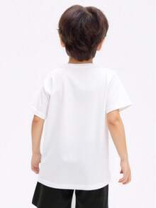 Camiseta para niños de 3 a 12 años de 100% algodón Manga Corta y Cuello Redondo Muy Suave y Cómoda con diseños divertidos Estampado de Brainrot  con la leyenda "Tralalero Tralala" Playeras cómodas Glorbo Fruttodillo - Blanco - View 2