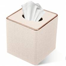 Cubierta de caja de pañuelos cuadrada - Soporte de caja de pañuelos cúbico de moda con base magnética, caja de pañuelos decorativa de PU adecuada para tocador, mesita de noche, escritorio, encimera de cocina, oficina en casa, automóvil, decoración de caja de almacenamiento, regalo festivo - Multicolor - Ver 13