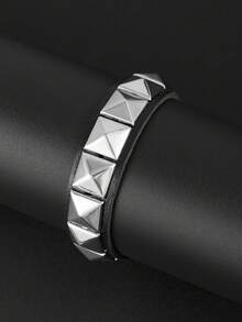 Yanxyad Men's Punk Rock Studded Bracelet Set, Spiked Leather Cuff Bracelets, Skull Studded Bracelet 80s Emo Style, Faux Leather, Fashion Gothic Halloween Jewelry Bracelet Accessory For Men Women