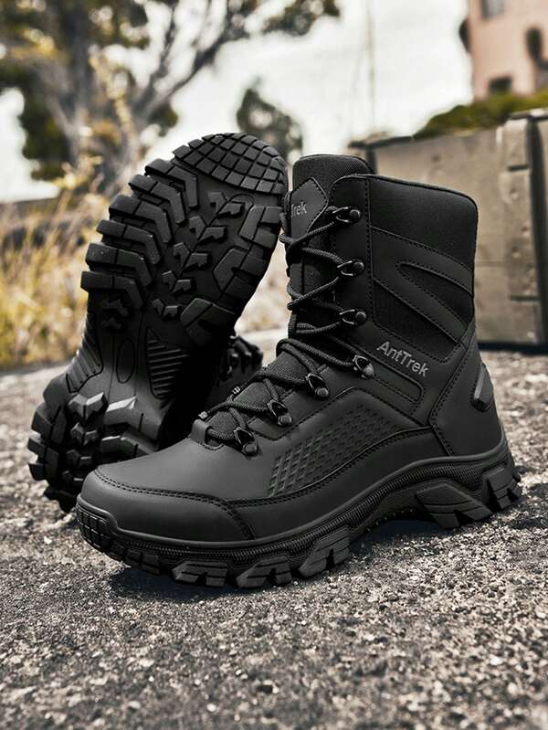 Herren rutschfeste, vielseitige Outdoor-Schnürstiefel mit Taktik-Design für Outdoor-Sport