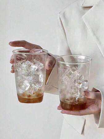 Kreativ kopp i högborosilikatglas, minimalistisk transparent kaffe-/mjölkkopp, vattenflaska, matlåda, dekoration