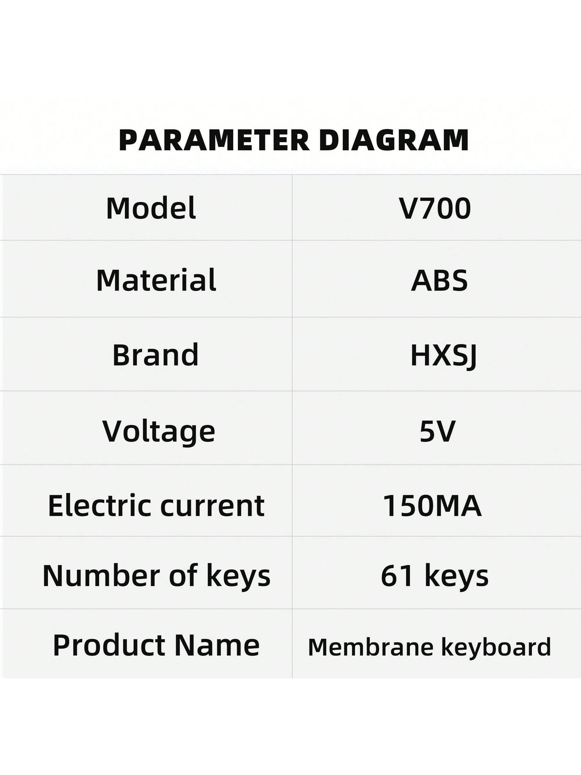لوحة مفاتيح سلكية من HXSJ مع كابل USB-C قابل للفصل...