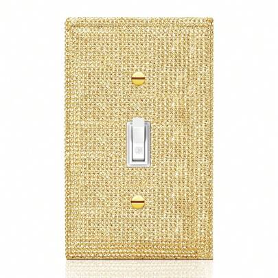 1 PC Shiny Golden Rhinestone Wall Plate Cover 1 Gang Decorative Light Switch Cover Rhinestones Switch Covers