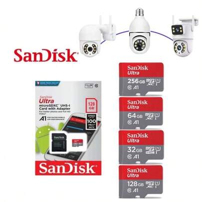 Cartão De Memória Micro Sandisk 16GB 32GB 64GB 128GB 256G 512G Class10-Promoção