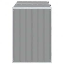 vidaXL Wheelie Bin Storage For Double Bins  56.7"X31.9"X44.5" Steel - Grey - View 6
