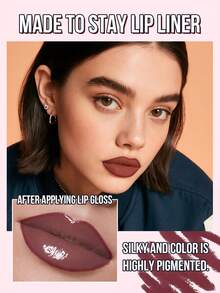 Misslyn Long-Lasting High-Pigment Lip Liner Pencil, Intense Lasting Lip Color, Gel Lip Liner Pencil Can Be Sharpened, Smooth Application, Natural Makeup Effect, Can Be Sharpened With Pencil Sharpener, High Color Payoff, Creates Natural Lip Makeup, Long-Lasting Smooth Ultra-Fine, Matte Lip Liner Pencil, No Smudging, Y2K Makeup, Suitable For Party, Beach, Travel, Vacation, Camping, Outdoor Activities, Rose Color - 04 - View 3